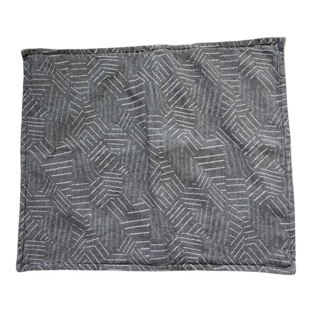 West Elm Gray Geometric Woven Pillow Sham Standard Size 20